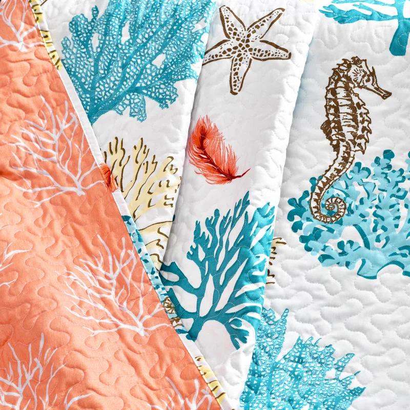 Lush Decor Coastal Reef Feather Reef Throw
