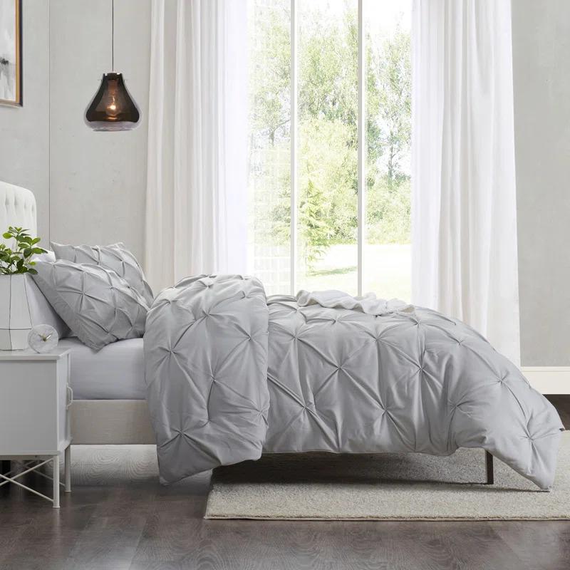 Nestl Double Brushed Pleated Duvet Cover Set