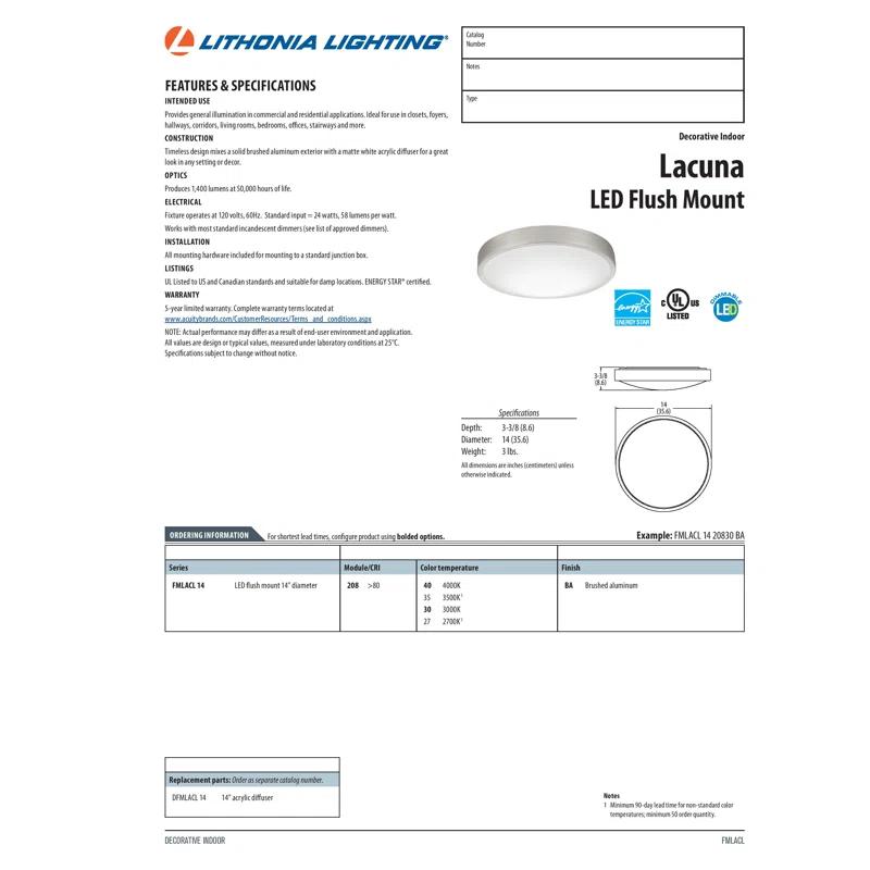 Lacuna Acrylic LED Flush Mount