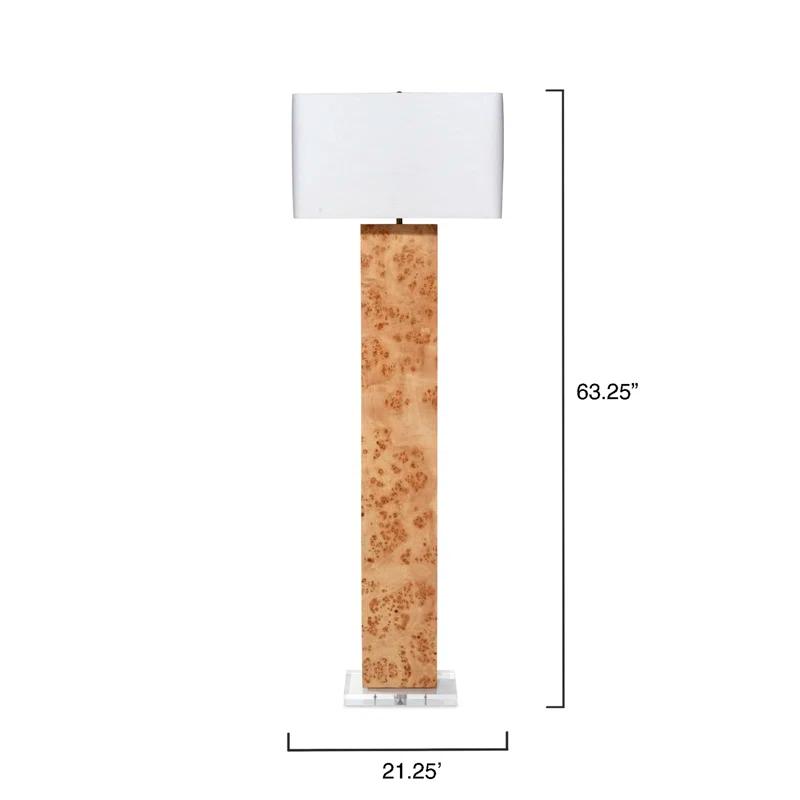 Jamie Young Company Parallel 63.25'' Natural Burl Traditional Floor Lamp