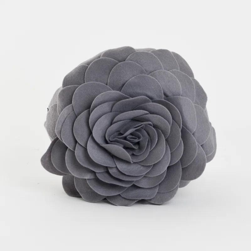 Saro Felt Collection Appliqued Felt Throw Pillow