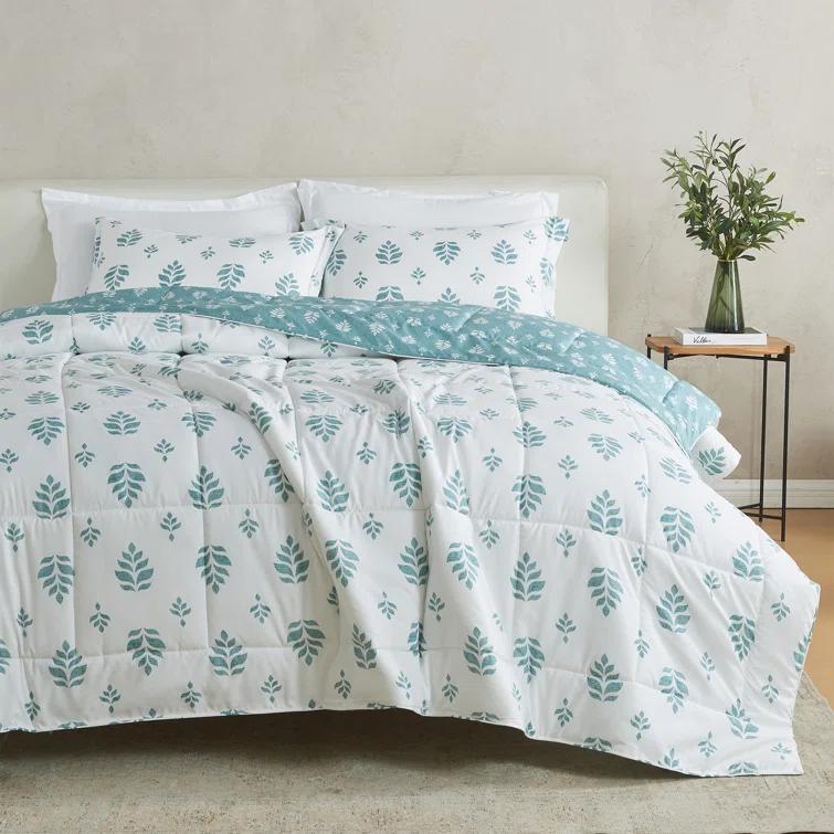 FreshFolds Reversible Microfiber Comforter Set with Shams