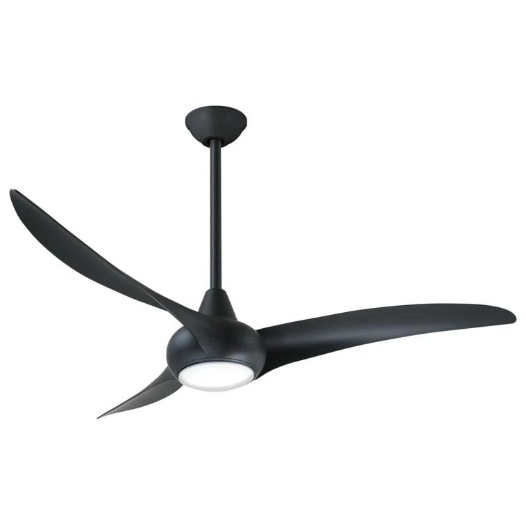 52" Wave 3 - Blade LED Propeller Ceiling Fan with Remote Control and Light Kit Included