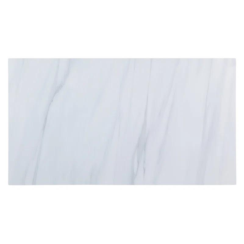 Latitude Run® Marble Top & Gray Finish Kitchen Island