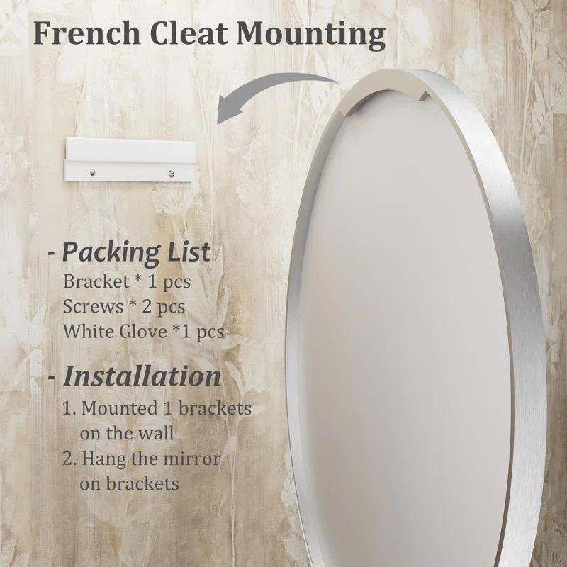Amara Round High Quality Aluminum Alloy Framed French Cleat Mounted Wall Decor Bathroom Vanity Mirror with 5-Year Warranty