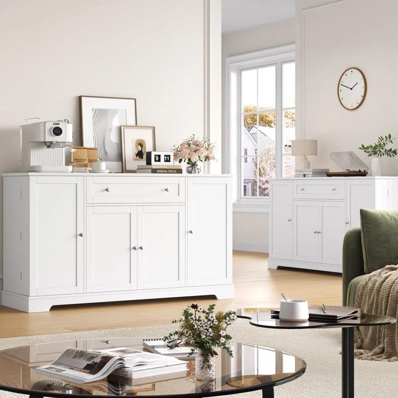 George Oliver 54'' Wide Sideboard with Pantry Doors, Adjustable Shelves and Large Drawer & Reviews | Wayfair