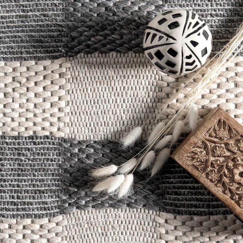 Sophie Striped Wool Gray Area Rug