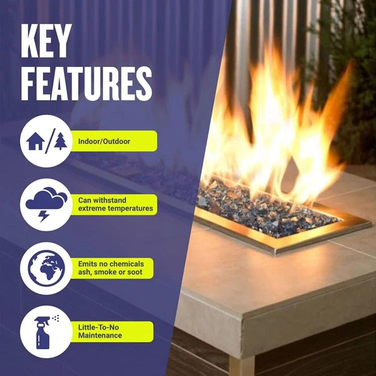 American Fireglass 1/2" Reflective Fire Pit Glass