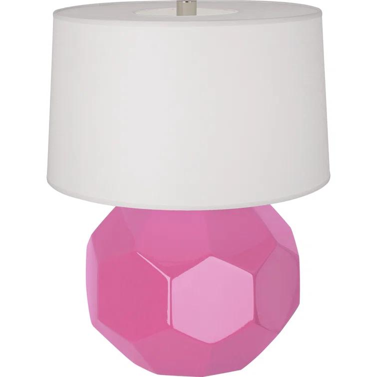 Lily Glazed Ceramic Accent Table Lamp with Linen Shade