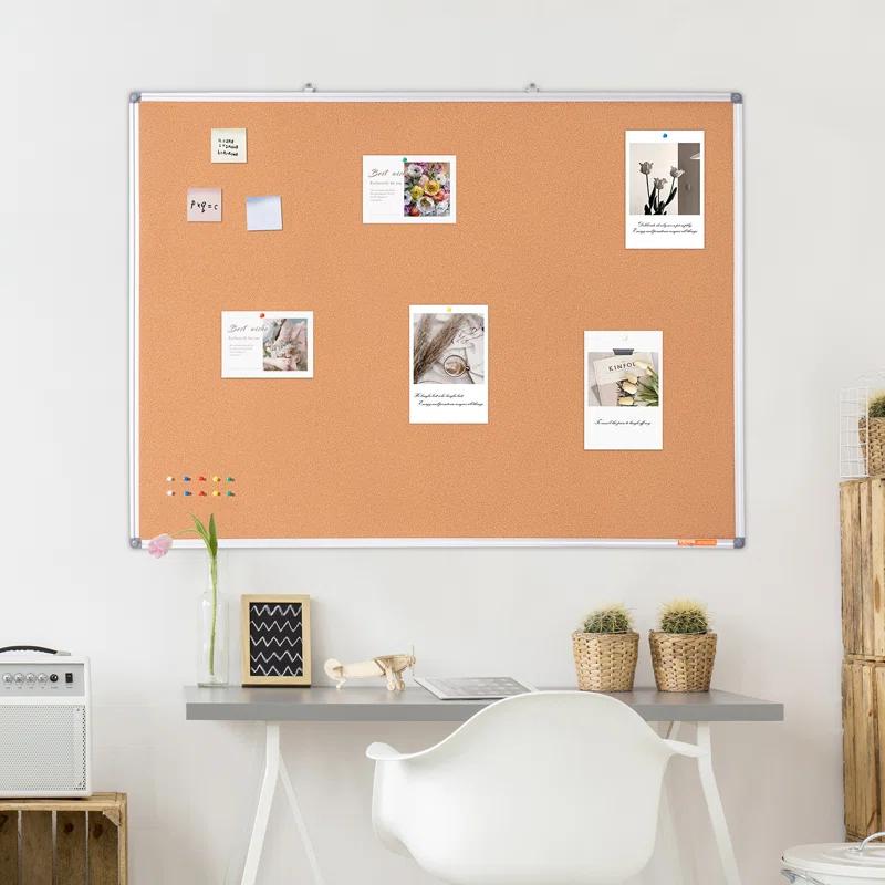 Stellweilan Tessberg 48"x36" Large Cork Board – Wall-Mounted Bulletin Board with Pin Board – Perfect for School, Home, Office