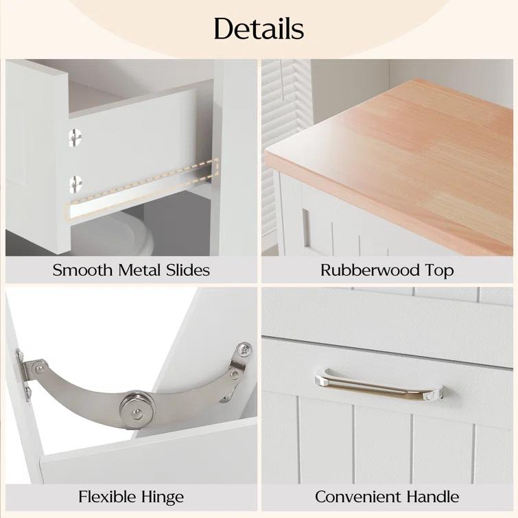 Aeloxis Havant Tilt Out Trash Cabinet 10 Gallon Wooden Free Standing (Not include trash can)