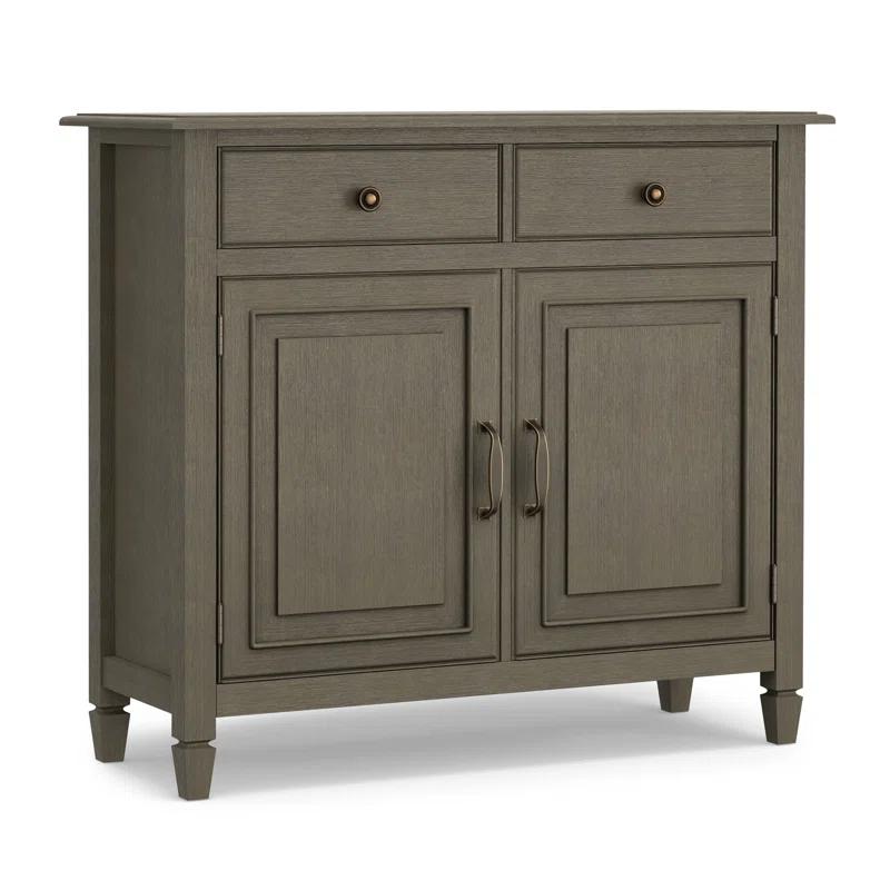 Simpli Home Connaught 40"W Solid Wood 2-Shelf Entryway Storage Cabinet with 2 Storage Drawers