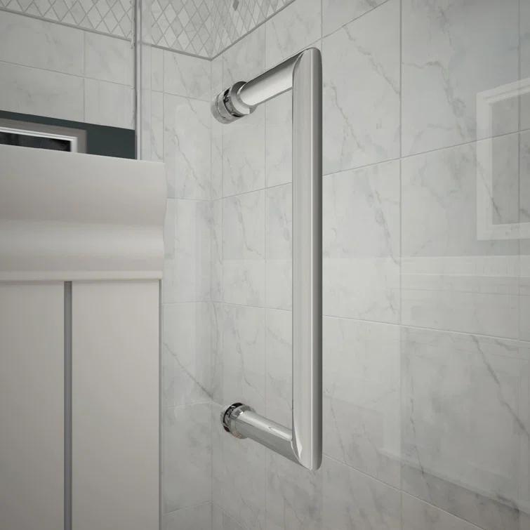 DreamLine Unidoor 57" W x 72" H Hinged Frameless Shower Door and Fixed Panel with ClearMax Glass Treatment SHDR-20577210-01
