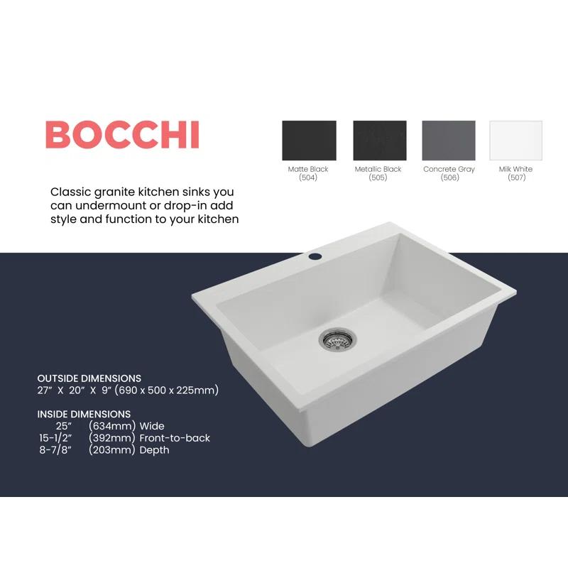 BOCCHI Campino Single Bowl Granite Kitchen Sink 1634-507-0126