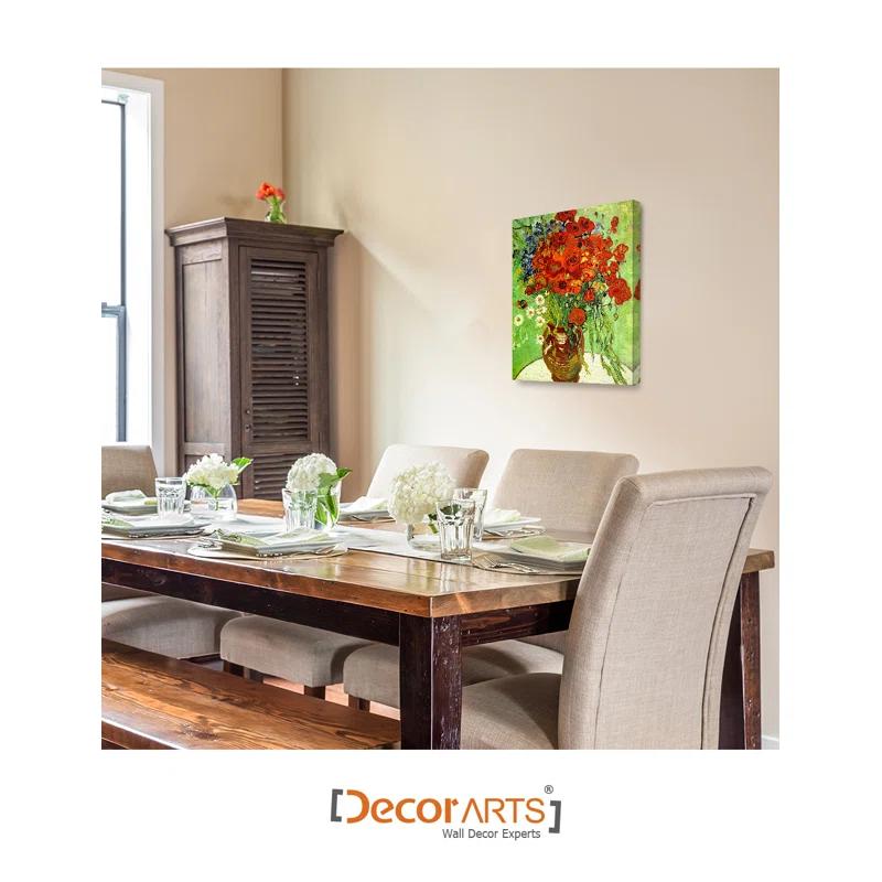 DECORARTS Red Poppies and Daisies, Vincent Van Gogh Art Reproduction. Giclee Canvas Prints Wall Art