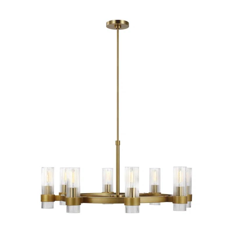 Everly Quinn 8 - Light Dimmable Wagon Wheel Chandelier