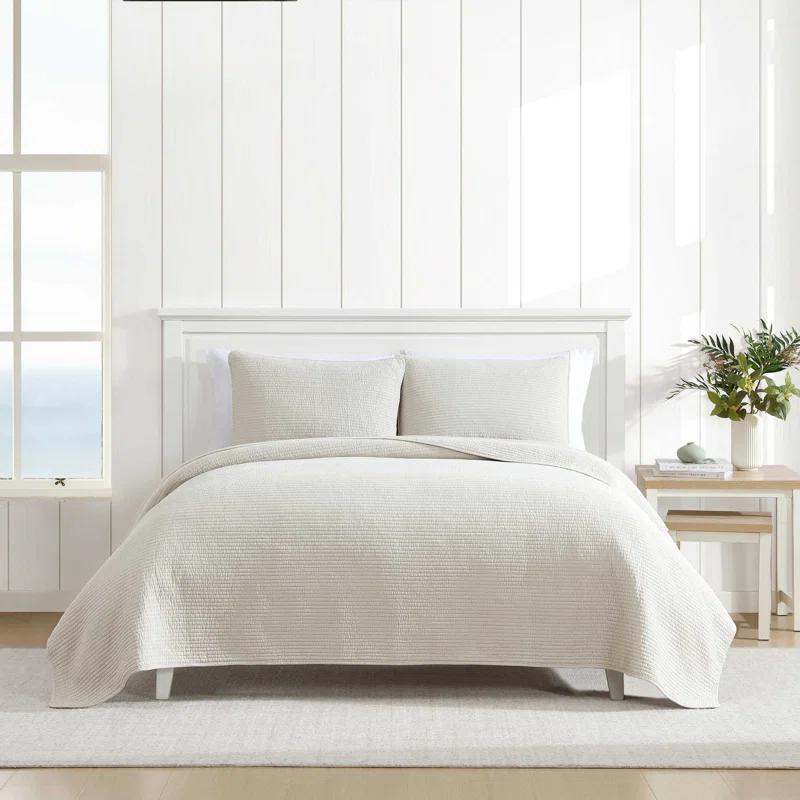 Nautica Bayport Nautica Seashore Stitch Solid Cotton Quilt Set