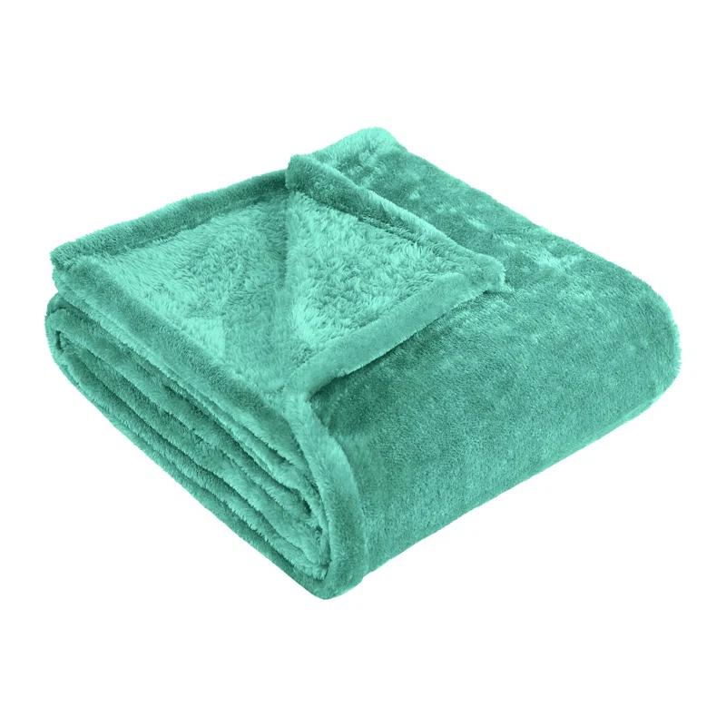 Superior Superior Solid Polyester Reversible All-Season Fleece Throws Blanket