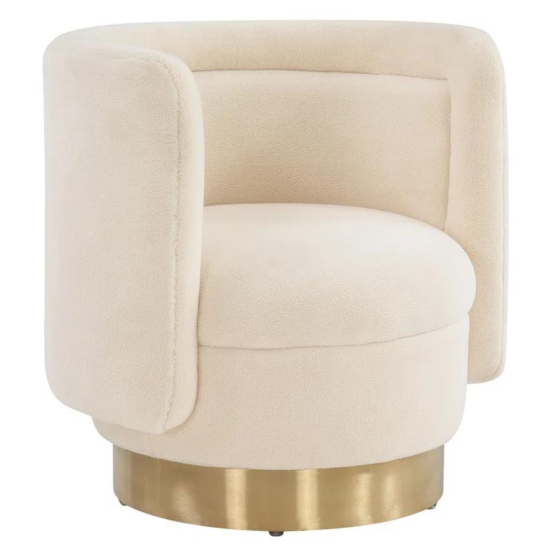Everly Quinn Tews 29.7" Wide Polyester Swivel Barrel Chair | Wayfair