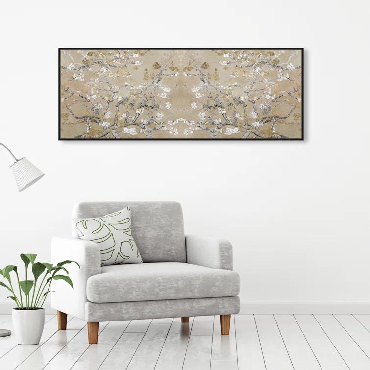 Oliver Gal Prints Vincent Van Gogh " Large Floral And Botanical Van Gogh In Gold Blossoms Inspiration Twin, French Country Gold "