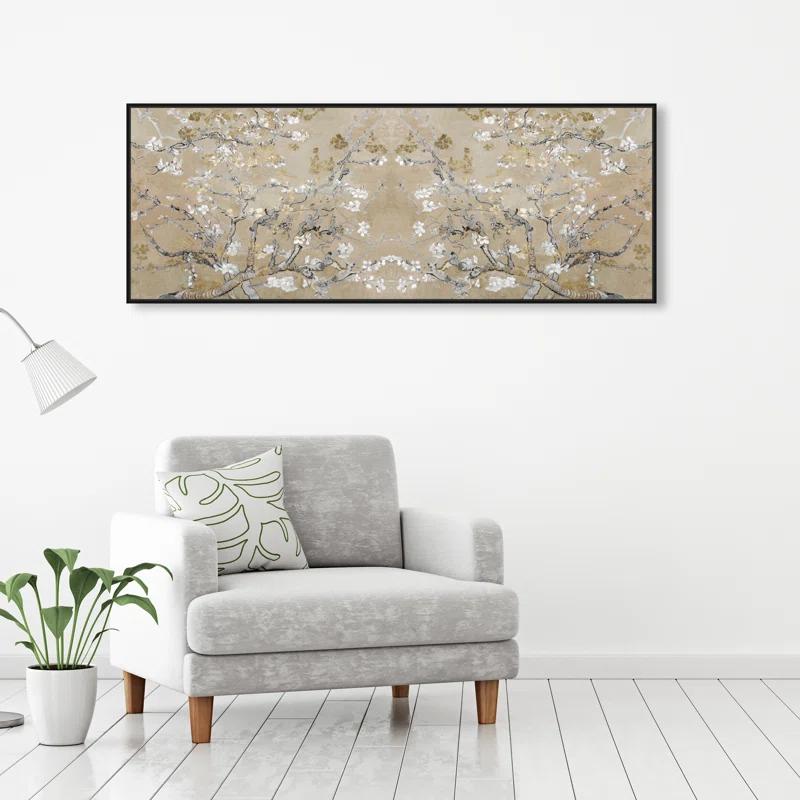 Oliver Gal Prints Vincent Van Gogh " Large Floral And Botanical Van Gogh In Gold Blossoms Inspiration Twin, French Country Gold "