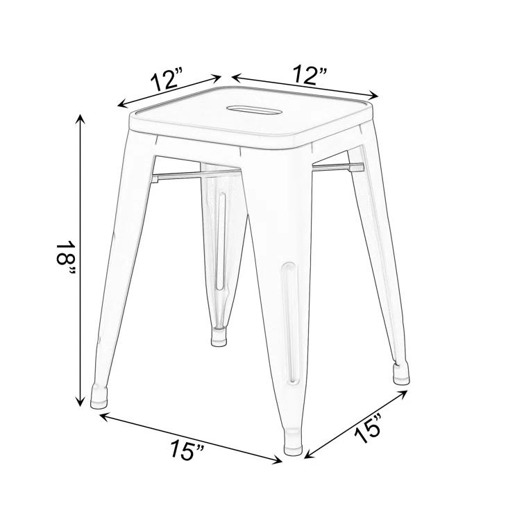 Williston Forge Apolito Counter Stool with Metal Frame (Set of 4)