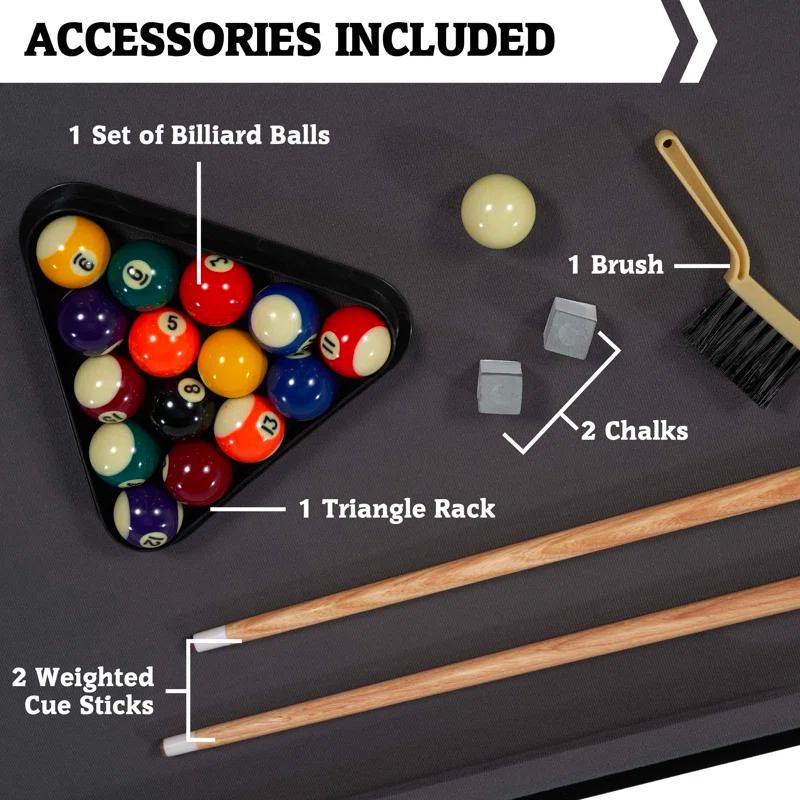 Hall of Games Charleston 4' Pool Table with Playing Accessories