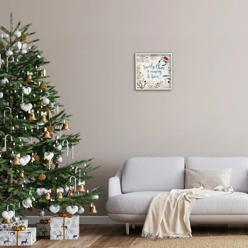 Stupell Industries Santa Claus Nautical Beach Holiday Sandy Christmas by Victoria Barnes - Graphic Art Print