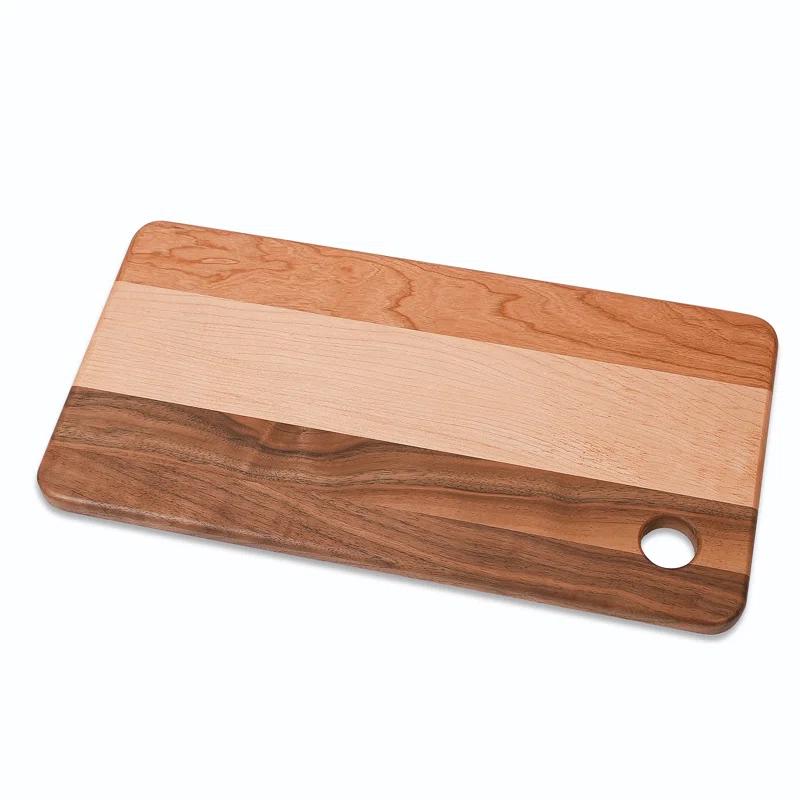 CONSDAN CONSDAN Mixed Hardwood Cutting Board, Food-Safe Kitchen Chopping Board for Meat, Vegetables, Fruits