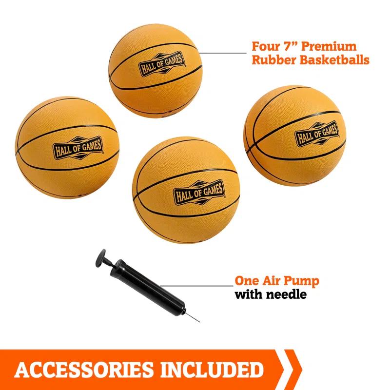 Hall of Games Hall of Games Easy to Assemble Arcade Basketball 84” Tall Indoor Steel Frame EZ-Fold X-Leg