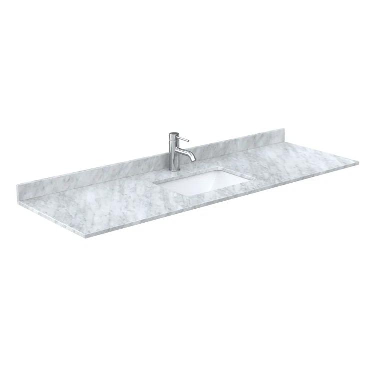 Wyndham Collection Miranda 66" Freestanding Single Bathroom Vanity with Marble Top
