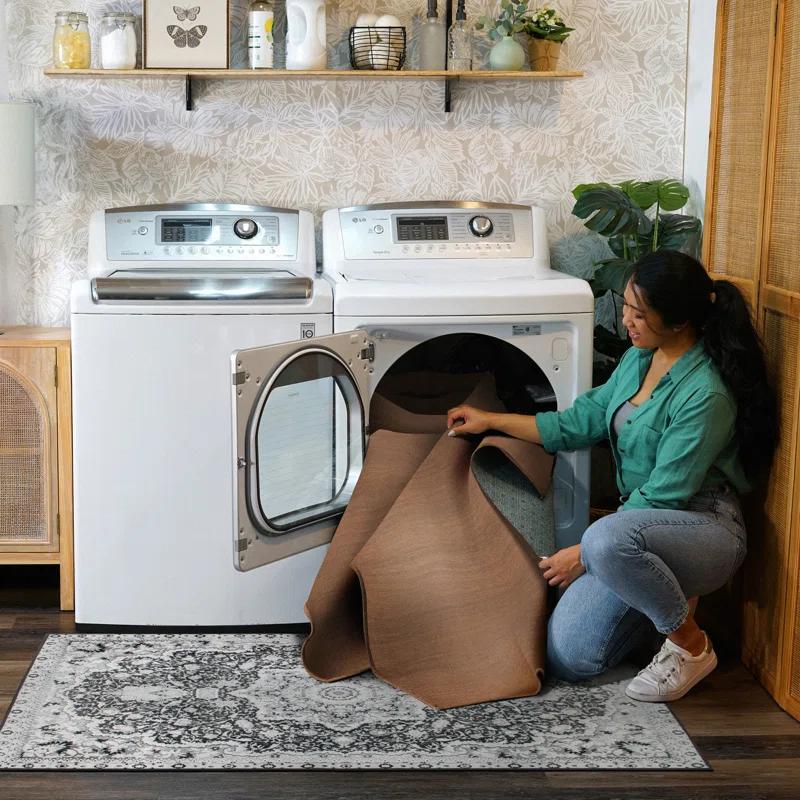 My Magic Carpet Solid Espresso Flatweave Washable Indoor / Outdoor Rug
