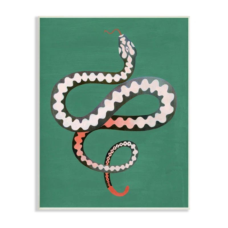 Stupell Industries " Flexible Viper Symbol Snake Reptile Vivid Portrait " by Grace Popp