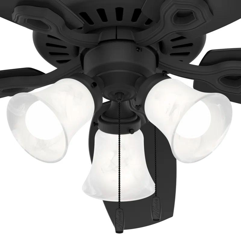 Builder Plus 52"5 - Blade Standard Ceiling Fan with Pull Chain and Light Kit Included
