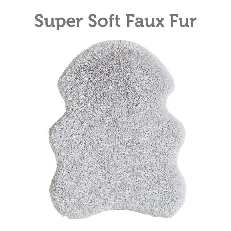 Friends Forever Nala Puprug Faux Fur Orthopedic Dog Bed with Foam, Pup Faux Fur Rug with Removable Bed Cover