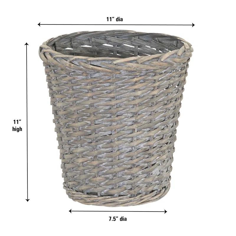 Household Essentials Willow Wicker Open Waste Basket