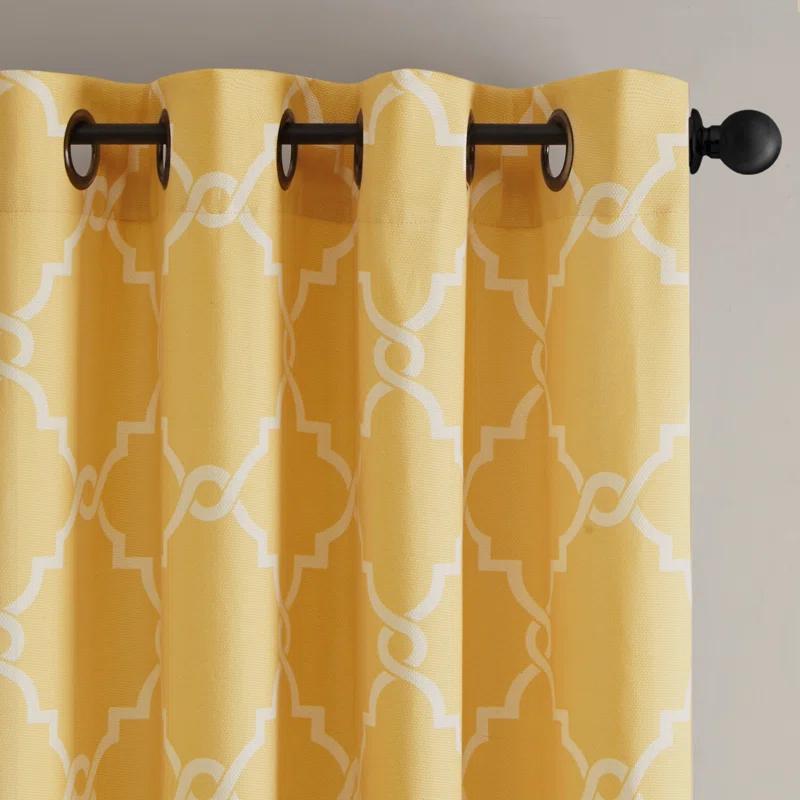 Madison Park Fretwork Print Grommet Top Single Window Curtain Panel