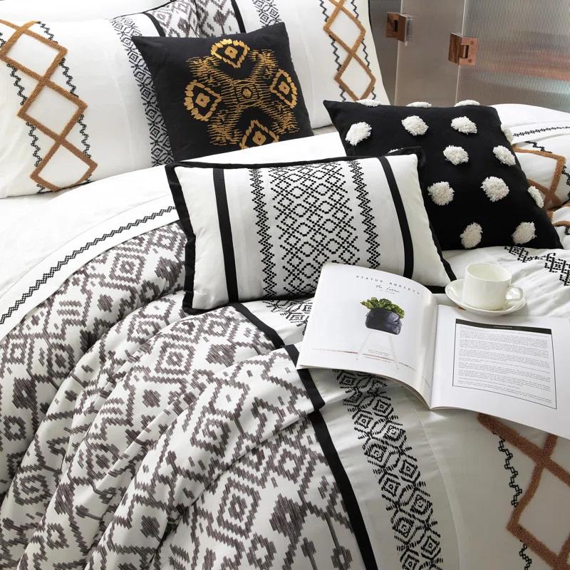 Nanshing America, Inc Anthony Taupe Microfiber 15 Piece Comforter Set