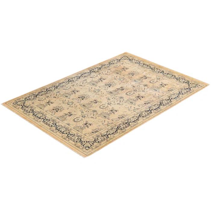 Isabelline Sholom One-of-a-Kind 6' 2" X 9' 0" 2000s Wool Area Rug in Beige