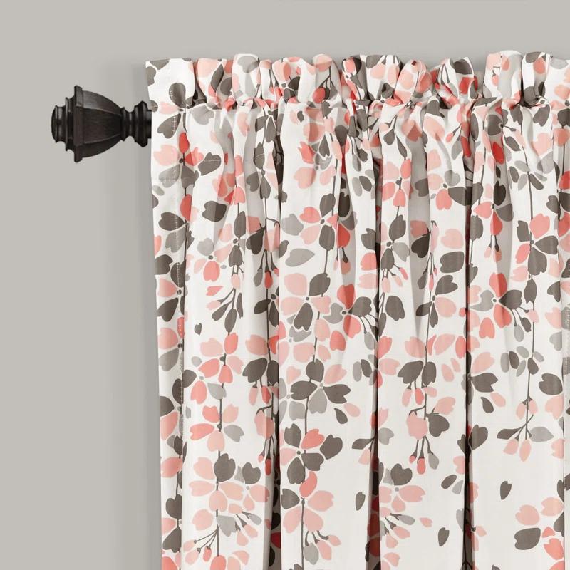 Lush Decor Weeping Flowers Floral Room Darkening Thermal Rod Pocket Curtain Panels (Set of 2)