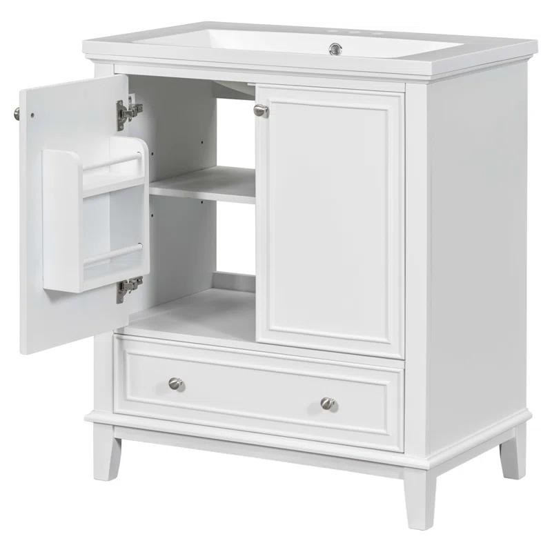Jeltyprey 30" Bathroom Vanity with Sink Combo, Multi-functional Bathroom Cabinet with Doors and Drawer