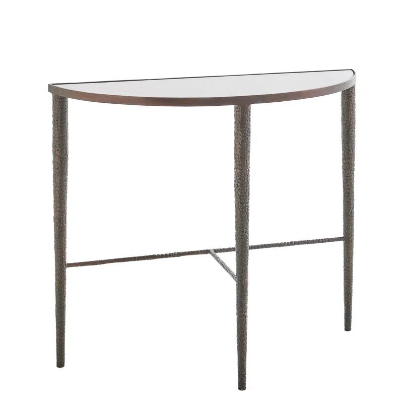 Global Views Hammered Console-Bronze w/White Marble