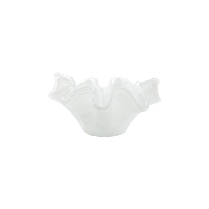 Onda Glass White Bowl