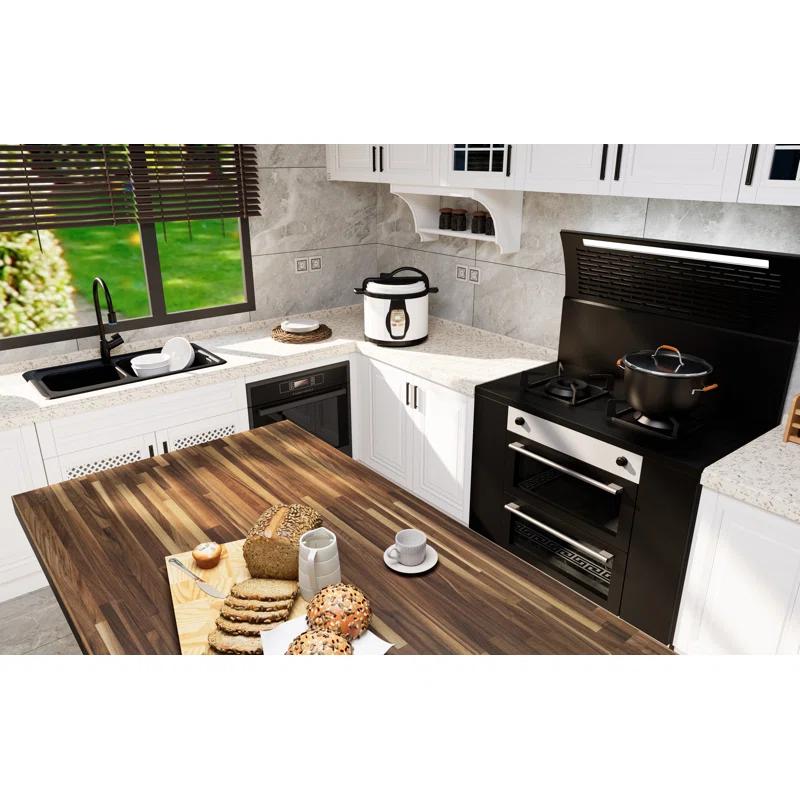CONSDAN CONSDAN Butcher Block Counter Top, Solid Walnut Hardwood Countertop, Prefinished with Food-Safe Oil