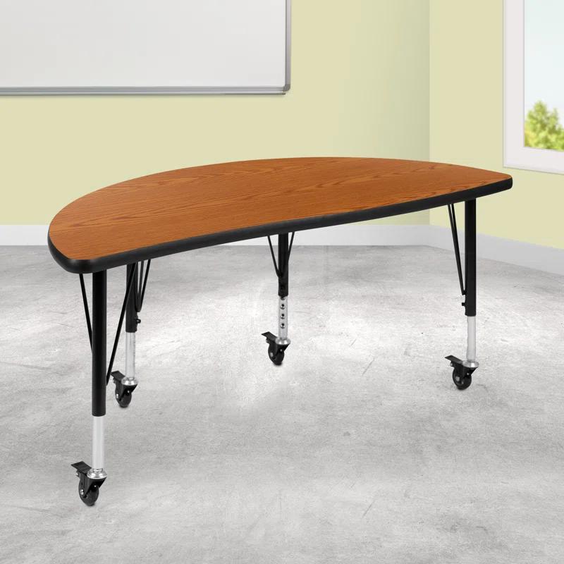 Flash Furniture Goddard Half Circle Wave Collaborative Adjustable Height Activity Table