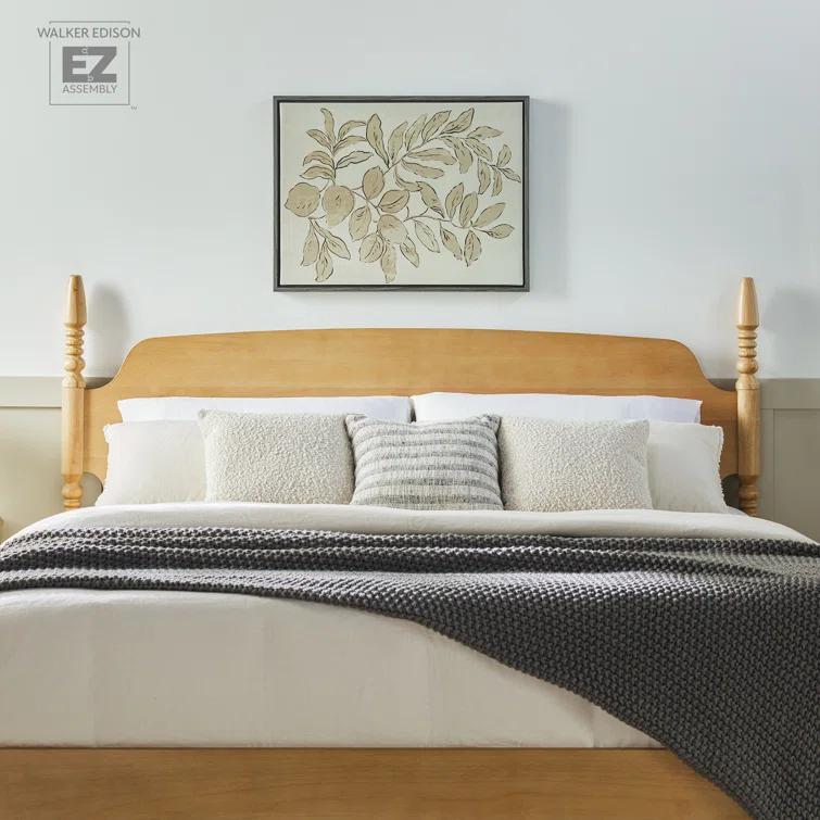 Walker Edison Vivienne Traditional Easy Assembly Solid Wood Turned Spindle Bed