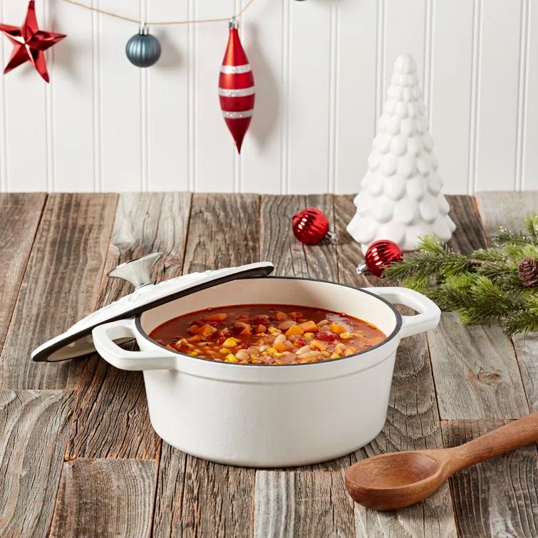 Smith and Clark Holiday Kitchen Smith And Clark 3qt. Enameled Cast Iron Round Dutch Oven
