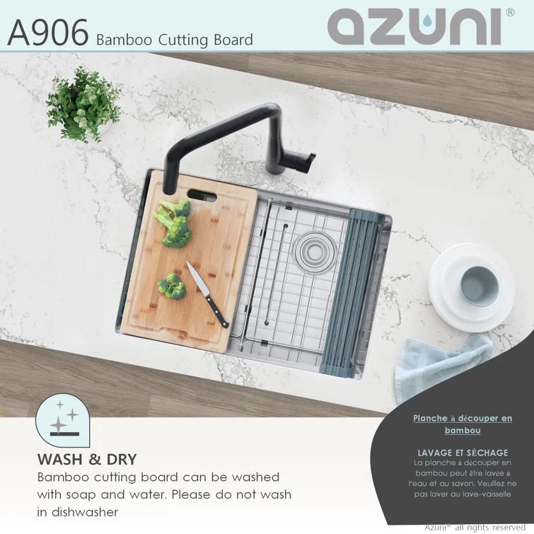 Azuni 17-inch Bamboo Cutting  board For Kitchen Sink