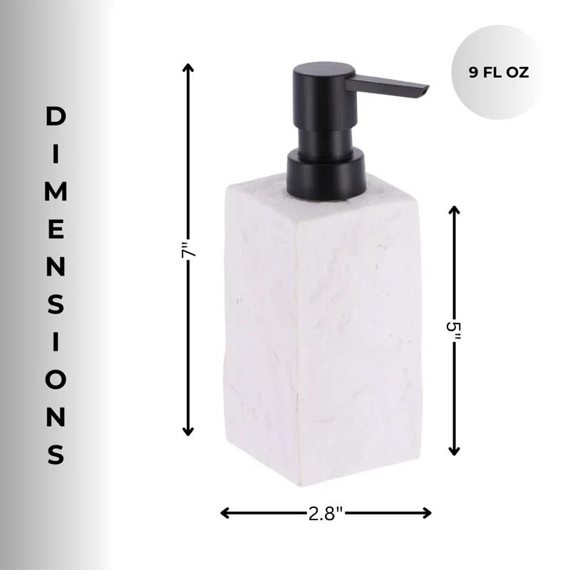 Evideco Stone Bath Square Resin Hand Soap & Lotion Dispenser
