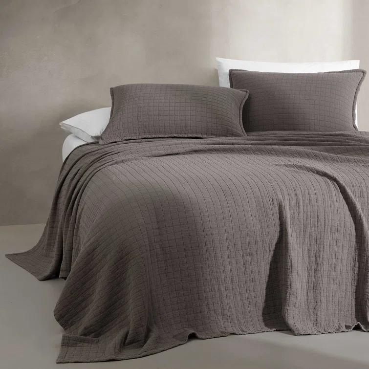 Essential Garment Washed Solid Reversible Cotton Coverlet